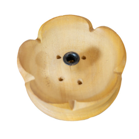 Räucherstäbchenhalter Tibet rund Lotusform Holz