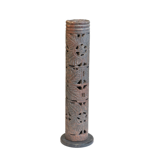 Räucherstäbchenturm Speckstein H26cm geschnitzt INDIEN