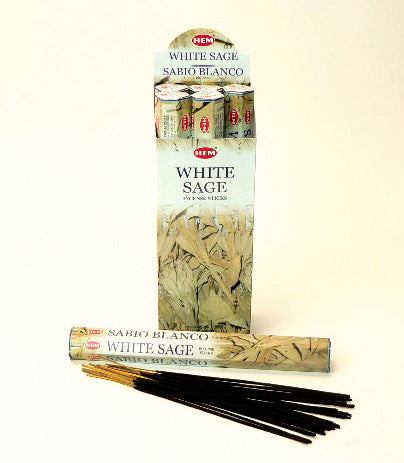 Räucherstäbchen HEM 6eckig 20sticks WHITE SAGE (weisser Salbei)