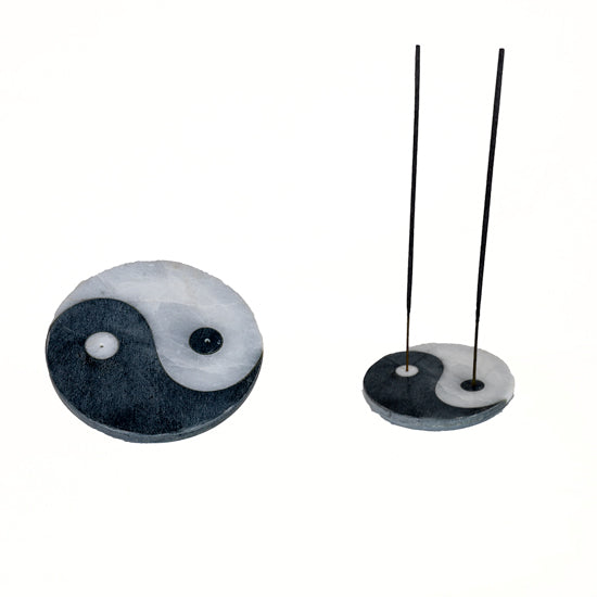 Räucherstäbchenhalter Marmor Yin Yang rund d10cm INDIEN