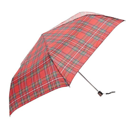 Regenschirm ECO CHIC Taschenschirm Karo Rot 96cm Kunststoff 100% recycelt