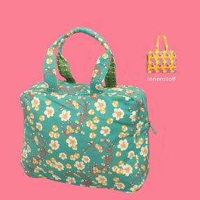 Reisetasche (BLOSSOM BLUE/MELLOW GOLD CANVAS) 100% Baumwolle 45x34x18cm
