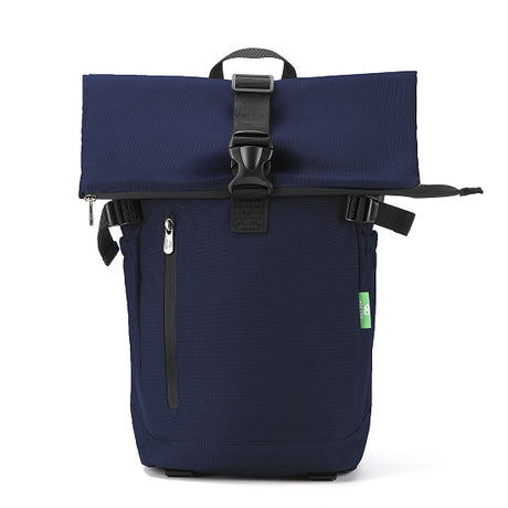 Rucksack ECO CHIC Roll Top Dunkelblau 44x26x17cm 15kg Tragkraft Kunststoff 100% recycelt