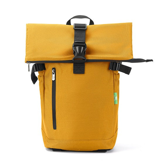 Rucksack ECO CHIC Roll Top Sonnengelb 44x26x17cm 15kg Tragkraft Kunststoff 100% recycelt