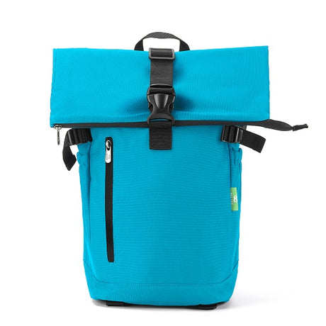 Rucksack ECO CHIC Roll Top Türkis 44x26x17cm 15kg Tragkraft Kunststoff 100% recycelt