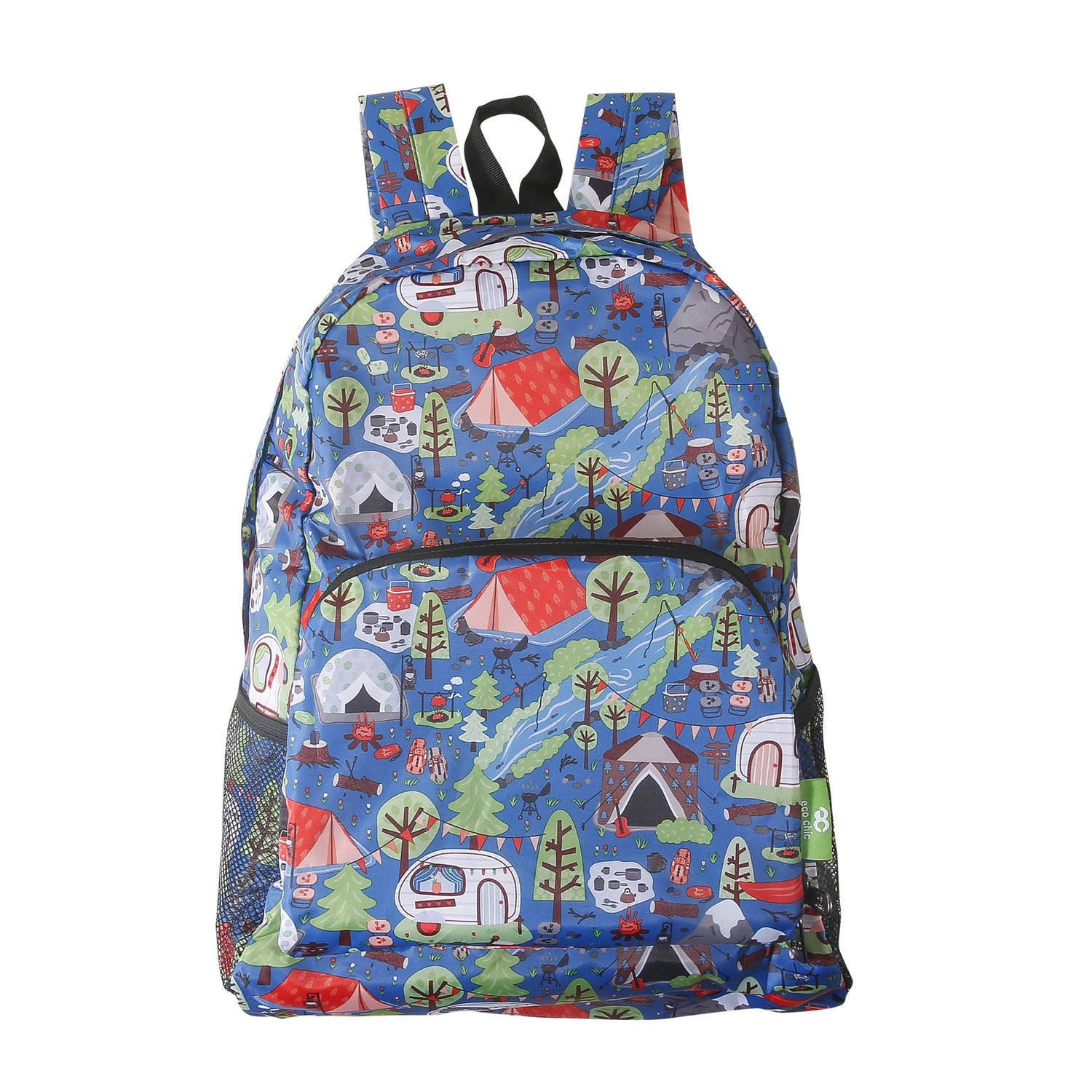 Rucksack ECO CHIC faltbar Camping Blau 27x43x16xcm Kunststoff 100% recycelt