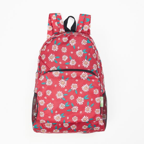 Rucksack ECO CHIC faltbar Edelweiss Rot 27x43x16cm Kunststoff 100% recycelt