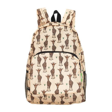 Rucksack ECO CHIC faltbar Giraffen Beige 27x43x16cm Kunststoff 100% recycelt