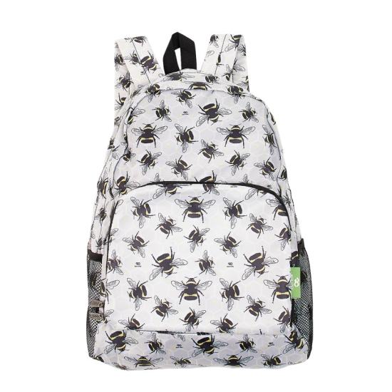 Rucksack ECO CHIC faltbar Hummeln Grau 27x43x16cm Kunststoff 100% recycelt