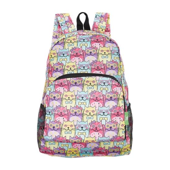 Rucksack ECO CHIC faltbar Katzen Bunt 27x43x16cm Kunststoff 100% recycelt
