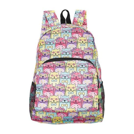 Rucksack ECO CHIC faltbar Katzen Bunt 27x43x16cm Kunststoff 100% recycelt