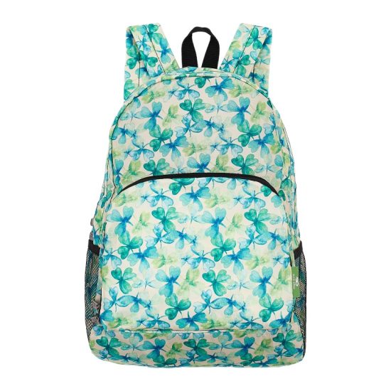Rucksack ECO CHIC faltbar Kleeblatt Grün 27x43x16cm Kunststoff 100% recycelt