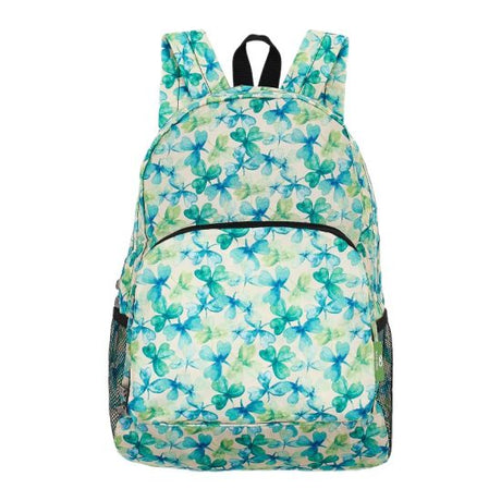 Rucksack ECO CHIC faltbar Kleeblatt Grün 27x43x16cm Kunststoff 100% recycelt