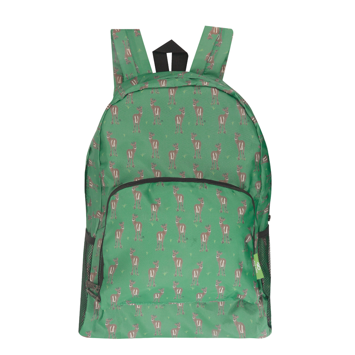 Rucksack ECO CHIC faltbar Rehe Grün 27x43x16cm100% recycelter Kunststoff