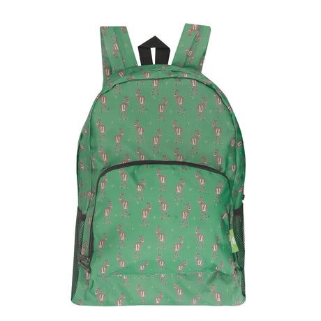 Rucksack ECO CHIC faltbar Rehe Grün 27x43x16cm100% recycelter Kunststoff