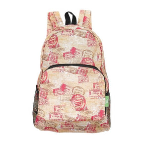 Rucksack ECO CHIC faltbar Reisestempel 27x43x16cm Kunststoff 100% recycelt
