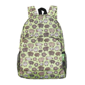 Rucksack ECO CHIC faltbar Schafe Grün 27x43x16cm Kunststoff 100% recycelt