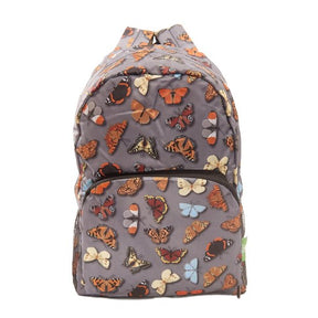 Rucksack ECO CHIC faltbar Schmetterlinge Grau 27x43x16cm Kunststoff 100% recycelt