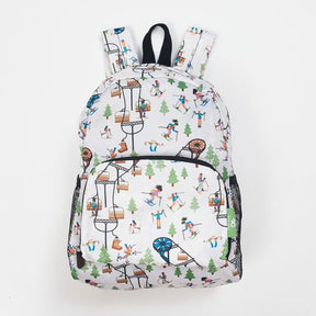 Rucksack ECO CHIC faltbar Skifahrer Weiss 27x43x16cm Kunststoff 100% recycelt