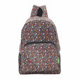 Rucksack ECO CHIC faltbar Streublumen Schwarz 27x43x16cm Kunststoff 100% recycelt