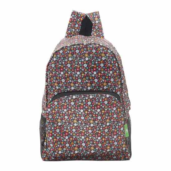 Rucksack ECO CHIC faltbar Streublumen Schwarz 27x43x16cm Kunststoff 100% recycelt