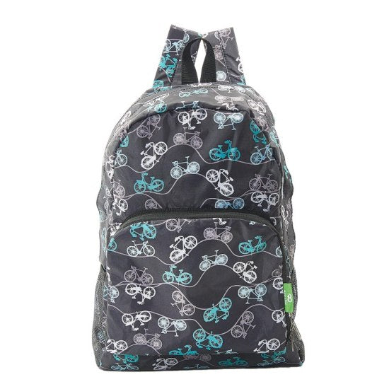 Rucksack ECO CHIC faltbar Velos Schwarz 27x43x16cm Kunststoff 100% recycelt