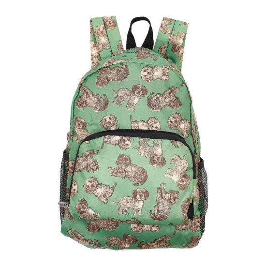 Rucksack Mini ECO CHIC faltbar Cocker Pudel Grün 29x22x14cm Kunststoff 100% recycelt