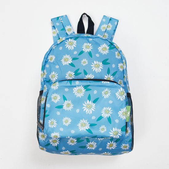 Rucksack Mini ECO CHIC faltbar Edelweiss Blau 29x22x14cm Kunststoff 100% recycelt
