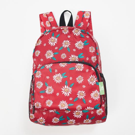Rucksack Mini ECO CHIC faltbar Edelweiss Rot 29x22x14cm Kunststoff 100% recycelt