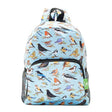 Rucksack Mini ECO CHIC faltbar Vögel Blau 29x22x14cm Kunststoff 100% recycelt