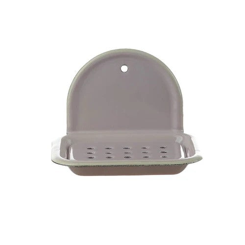 Seifenschale zum Hängen Emaille 13x10cm 9cm hoch rosa