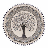 Sitzkissen Pouf Baum des Lebens Blau 46x20cm