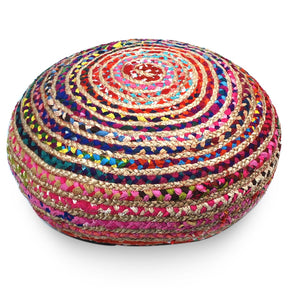 Sitzkissen Pouf bunt 75x25 cm Baumwolle/Jute