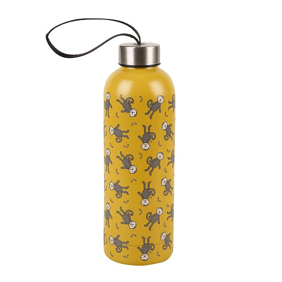Thermos Flasche ECO CHIC Affen Orange 500ml 27x7cm 24h kalt/12h heiss Metall 100% recycelt