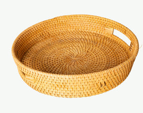 Tablett rund 34x7cm Rattan, BALI