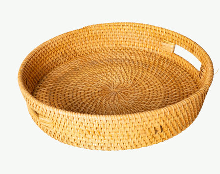 Tablett rund 34x7cm Rattan, BALI