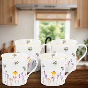Tassen 4er Set (Bienen und Blumen)