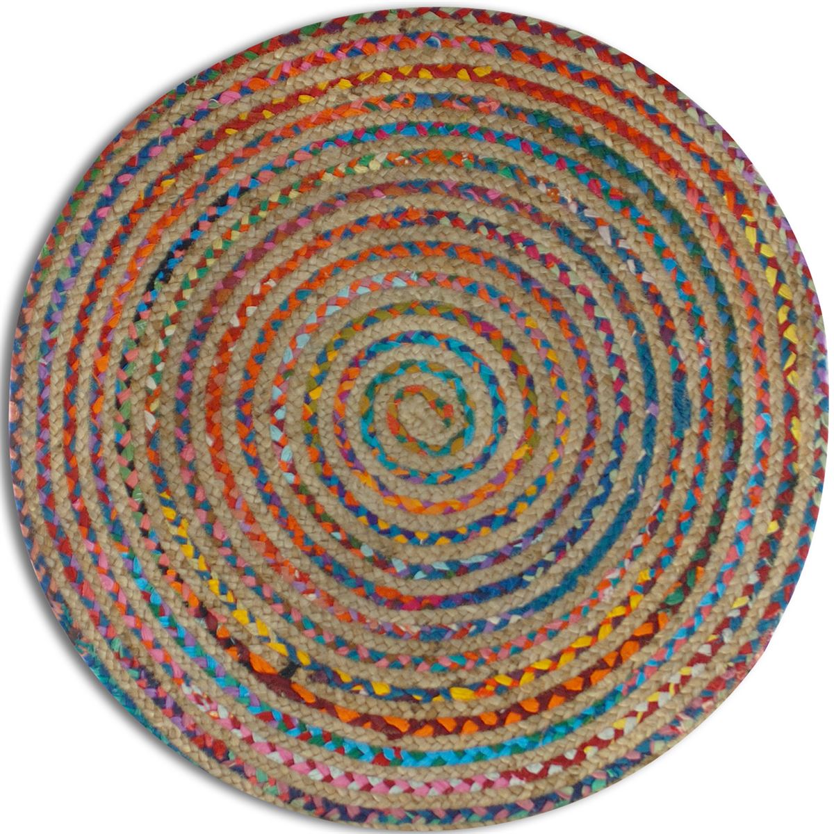 Teppich rund mit bunten Fäden 120cm