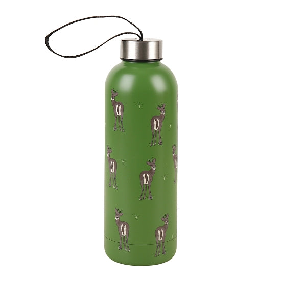 Thermos Flasche ECO CHIC Reh Grün 500ml 27x7cm 24h kalt/12h heiss Metall 100% recycelt