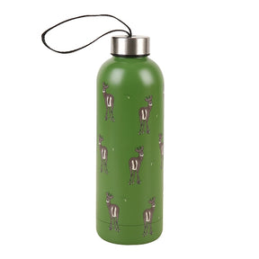Thermos Flasche ECO CHIC Reh Grün 500ml 27x7cm 24h kalt/12h heiss Metall 100% recycelt