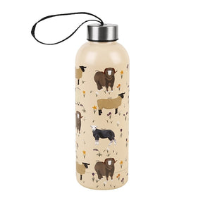 Thermos Flasche ECO CHIC Schafe Beige 500ml 27x7cm 24h kalt/12h heiss Metall 100% recycelt
