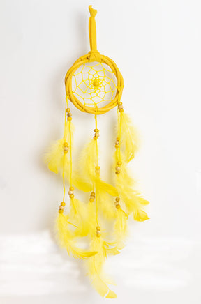 Traumfänger gelb 8x33.5cm Rattan