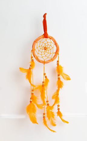 Traumfänger orange 8x33.5cm Rattan