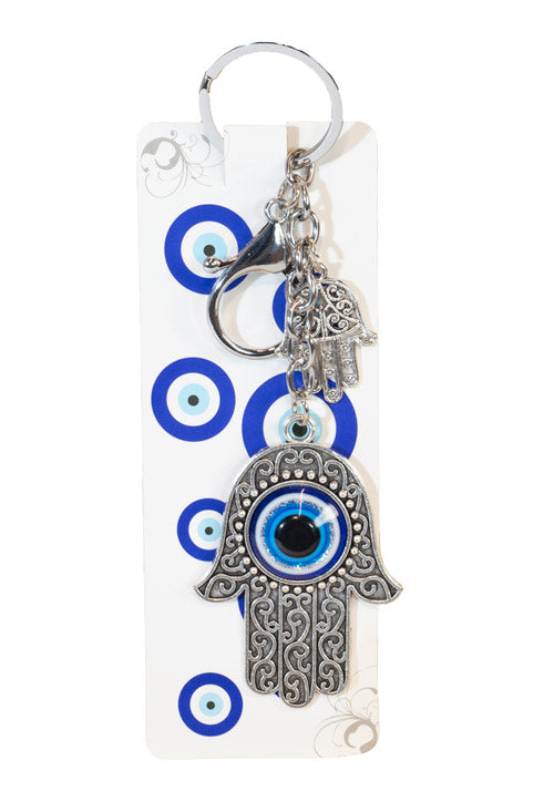 Türkisches Auge Schlüsselanhänger Fatimas Hand 4.5x12cm