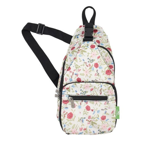 Umhängetasche ECO CHIC faltbar Blüten Beige 18x38x10cm Kunststoff 100% recycelt