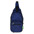 Umhängetasche ECO CHIC faltbar Mond und Sterne Navy Blau 18x38x10cm Kunststoff 100% recycelt