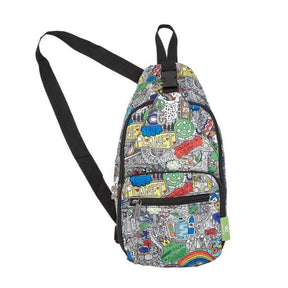 Umhängetasche ECO CHIC faltbar Save The Planet Bunt 18x38x10cm Kunststoff 100% recycelt