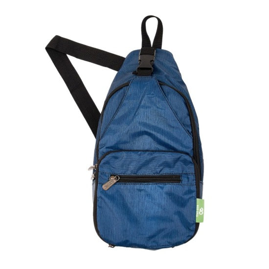 Umhängetasche ECO CHIC faltbar Uni Blau 18x38x10cm Kunststoff 100% recycelt