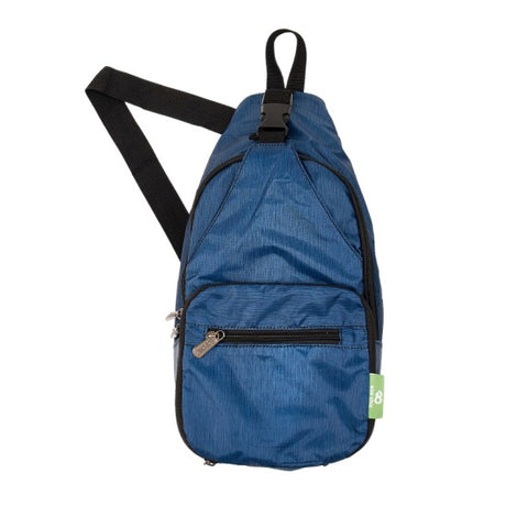 Umhängetasche ECO CHIC faltbar Uni Blau 18x38x10cm Kunststoff 100% recycelt