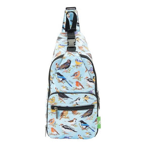 Umhängetasche ECO CHIC faltbar Vögel Blau 18x38x10cm Kunststoff 100% recycelt